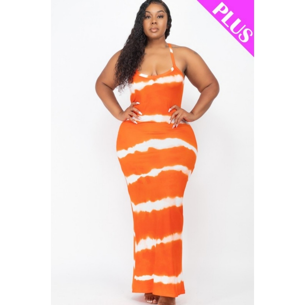 Stripe tie dye maxi dress